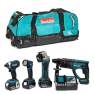 סט עבודה קלאסי (פטישון+אימפקט+גוף פנס+משחזת 4.5+סוללות 5 אמפר+טרולי)-  מקיטה