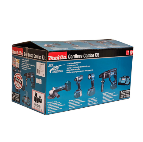 סט עבודה קלאסי (פטישון+אימפקט+גוף פנס+משחזת 4.5+סוללות 5 אמפר+טרולי)-  מקיטה