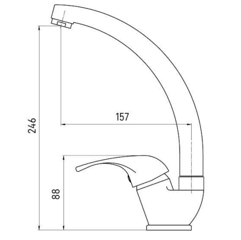 ברז פרח פיה ארוכה SWAN- אקווילה