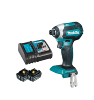 מברגת אימפקט DTD153 בראשלס 2 סוללות 4A ומטען מהיר- מקיטה