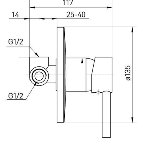 אינטרפוץ 3 דרך צבע כרום ניקל- אקווילה