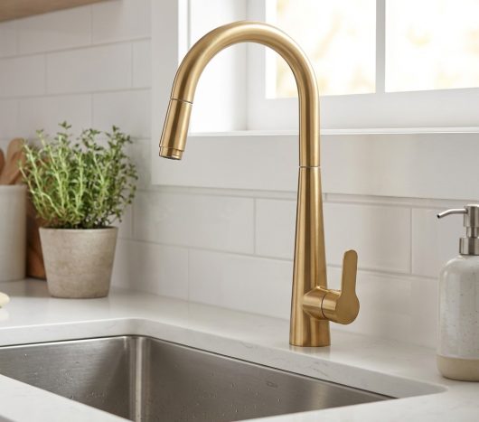 ברז נשלף גבוה זהב מוברש CEASAR- אקווילה