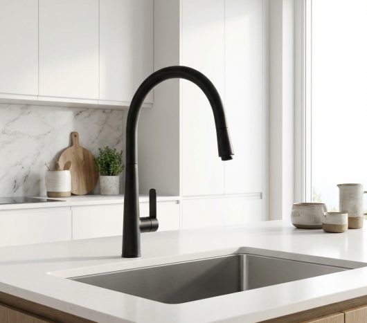 ברז נשלף גבוה שחור CEASAR- אקווילה