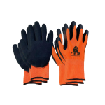 כפפות עבודה בצבע כתום/שחור אביאלי- חבילה 12 יח'