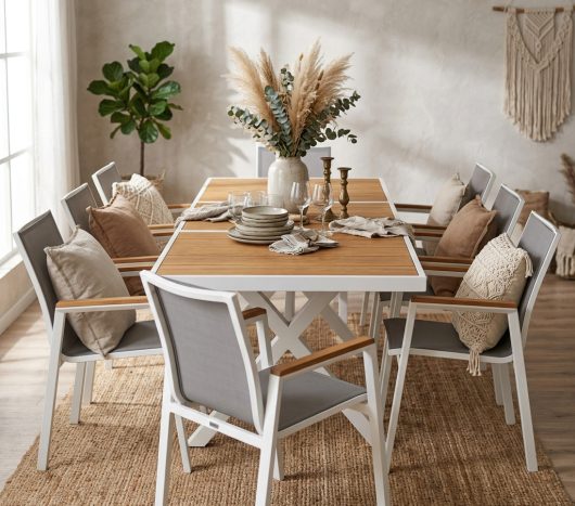 פינת אוכל חוץ 9 חלקים- דגם פורטו