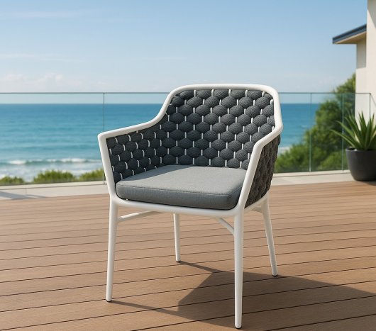 כיסא ישיבה אלומיניום משולב חבלי פוליאסטר- דגם סידני