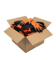 כפפות עבודה בצבע כתום/שחור אביאלי - קרטון 240 יח'