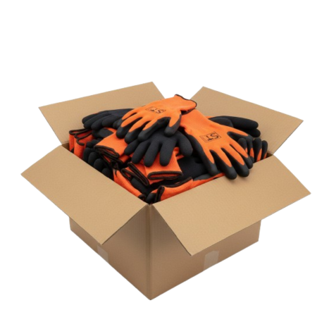 כפפות עבודה בצבע כתום/שחור אביאלי - קרטון 240 יח'