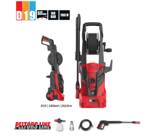 מכונת שטיפה 1900W 180BAR D19+בקבוק ווסת- ביטק