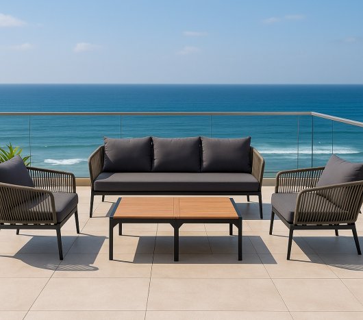 פינת ישיבה חוץ 4 חלקים- דגם מיאמי