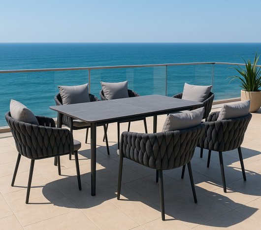 פינת אוכל חוץ 7 חלקים- דגם מאליבו