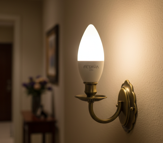 נורת לד נר לבן 8W הברגה E14