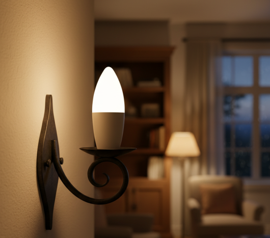 נורת לד נר אור חם 8W הברגה E27