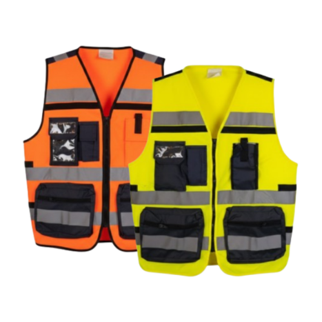 אפוד בטיחות זוהר מנהלים- צהוב/כתום