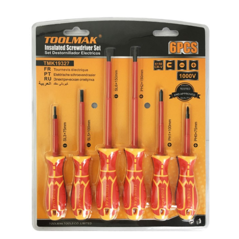 סט מברגים מבודדים 6 יח'- TOOLMAK