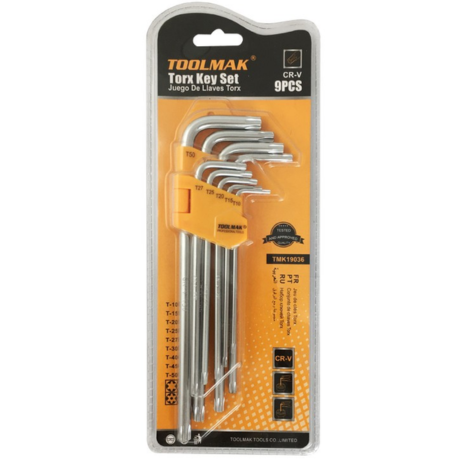 סט מפתחות אלן 9 יח' ארוך טורקס- TOOLMAK