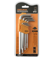 סט מפתחות אלן כדורי 9 יח' ארוך- TOOLMAK