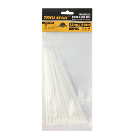 אזיקונים לבנים חבילה 50 יח'- TOOLMAK