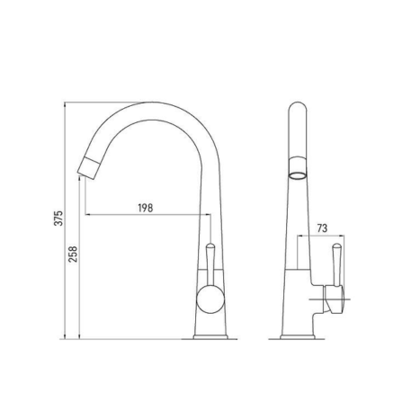ברז פרח קצר כרום ניקל FALCO- אקווילה