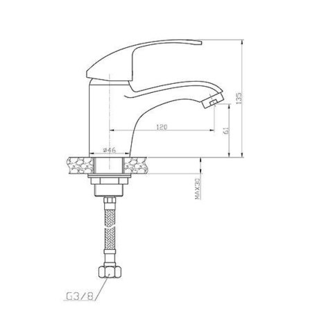 ברז פרח קצר כרום ניקל PULCINO- אקווילה