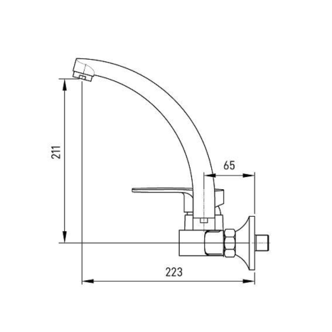 ברז קיר גבוה פיה ארוכה שחור מט CAPINERA- אקווילה
