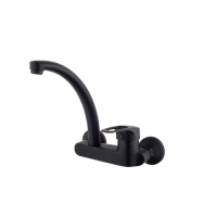 ברז קיר גבוה פיה ארוכה שחור מט CAPINERA- אקווילה