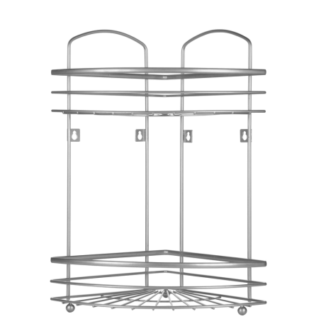 מדף פינתי לאמבטיה דו-קומתי כרום ניקל- אקווילה