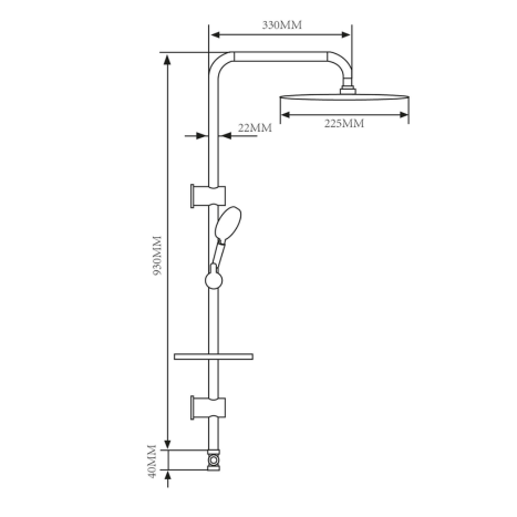 מתלה ואקום למקלח יד מתכוונן נדב כרום ניקל- אקווילה
