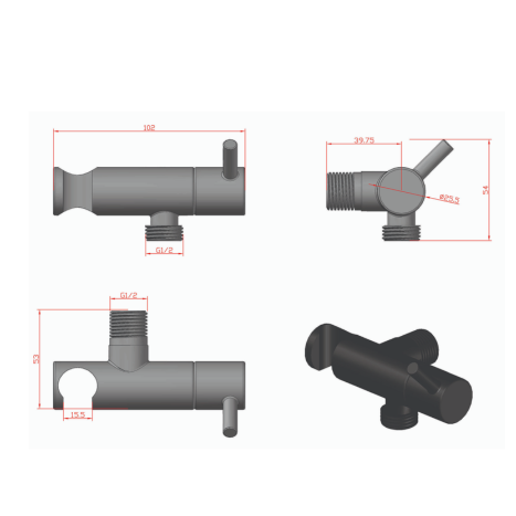 נקודת מים עם ידית ומתלה מנגנון קרמי שחם כרום ניקל- אקווילה