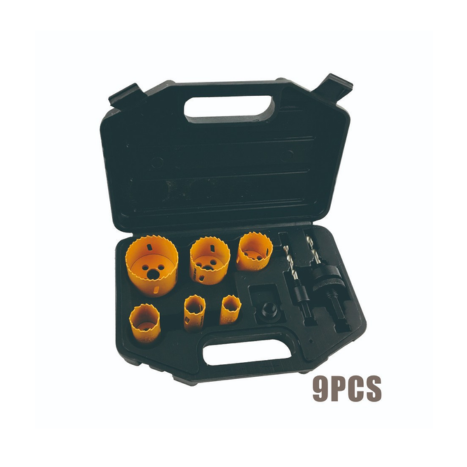 סט  כוסות קידוח ומתאמים במזוודה 9 יחי'- TOOLMAK