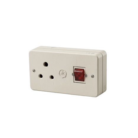 מפסק 2 פול עם שקע למזגן ע