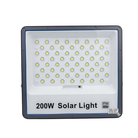 פנס הצפה 200W לד סולרי עם פנל חיצוני ושלט