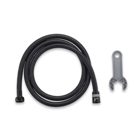 צינור מקלחת נירוסטה נמתח 1.5-1.7 מטר שחור- אקוילה