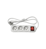 רב שקע 3 עד 1 מ' כולל מפסק