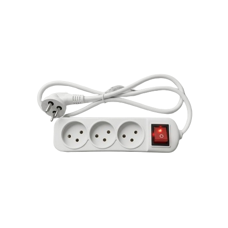 רב שקע 3 עד 1 מ' כולל מפסק