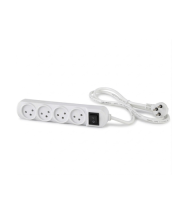 רב שקע 4 עד 1 מ' כולל מפסק