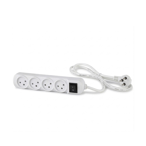 רב שקע 4 עד 1 מ' כולל מפסק