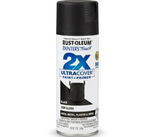 ספריי צבע שחור חצי מבריק- X2 RUST OLEUM