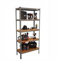 כוננית מודולרית 5 מדפים אפור 180x90x40- האנטר