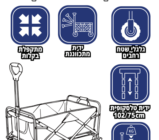 עגלת קמפינג מתקפלת 120 ק