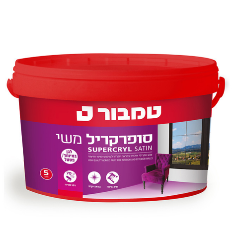 סופרקריל משי לבן במיוחד/פסטל 5 ליטר- טמבור