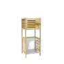 כוורת במבוק 3 מדפים אפור ותא אחסון 91/30/36 ס